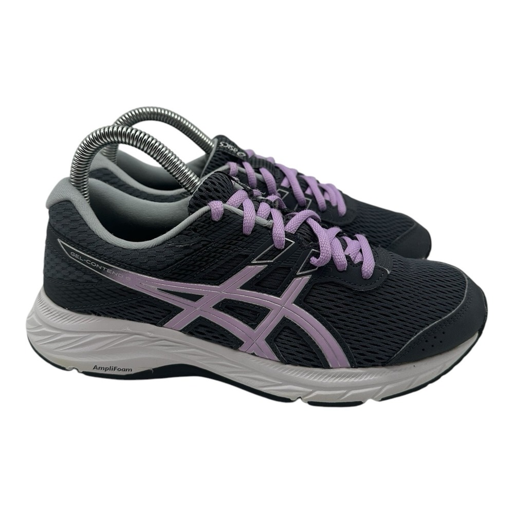 Asics Gel Contend 6 Running Shoes Women's Size 7 Gray Purple Sneakers 1012A570